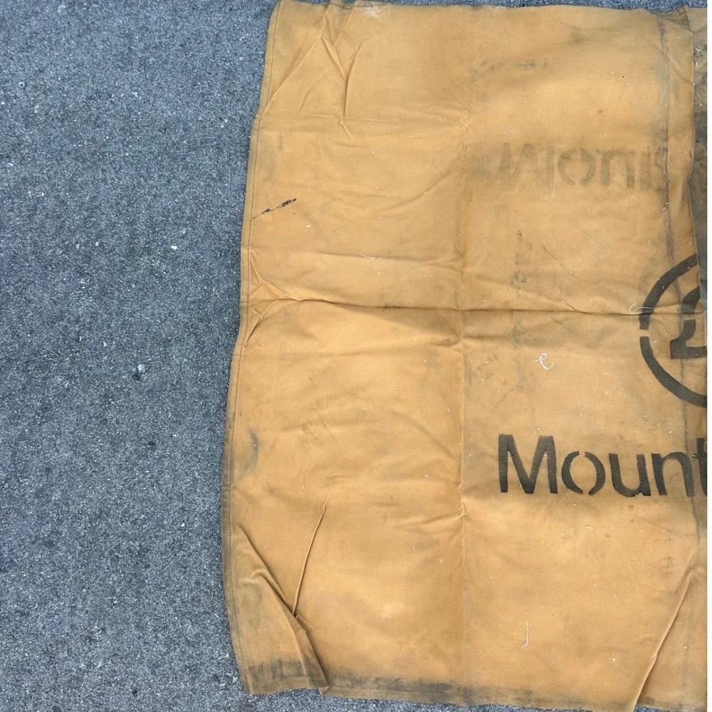 Vintage Mountain Bell Canvas Utility Tarp Bell‎ System Logo Work Mat 43x36 Tan